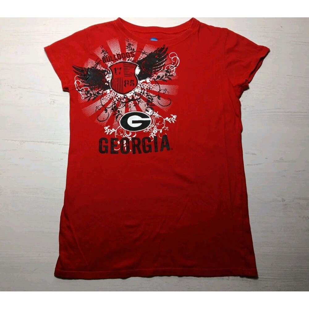 Georgia Bulldogs Shirt Womens Medium Red NCAA By K.A 100% Cotton Fitted